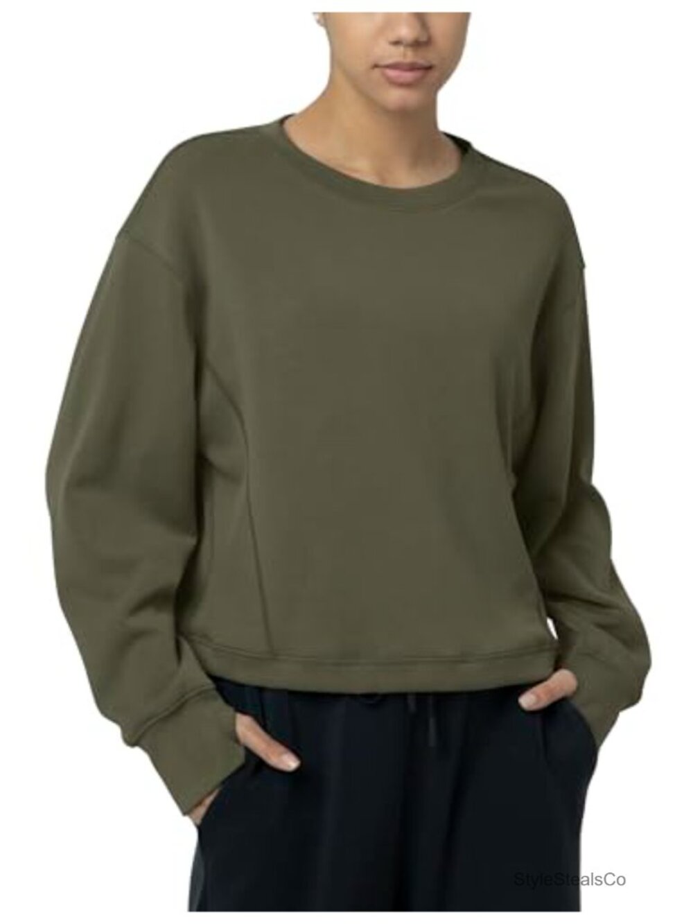Long Sleeve Athletic Sweatshirt Crewneck Modal Pullover